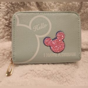 Disney Mickey Mouse Hello I Have A Dream Zip Around Wallet NWOT